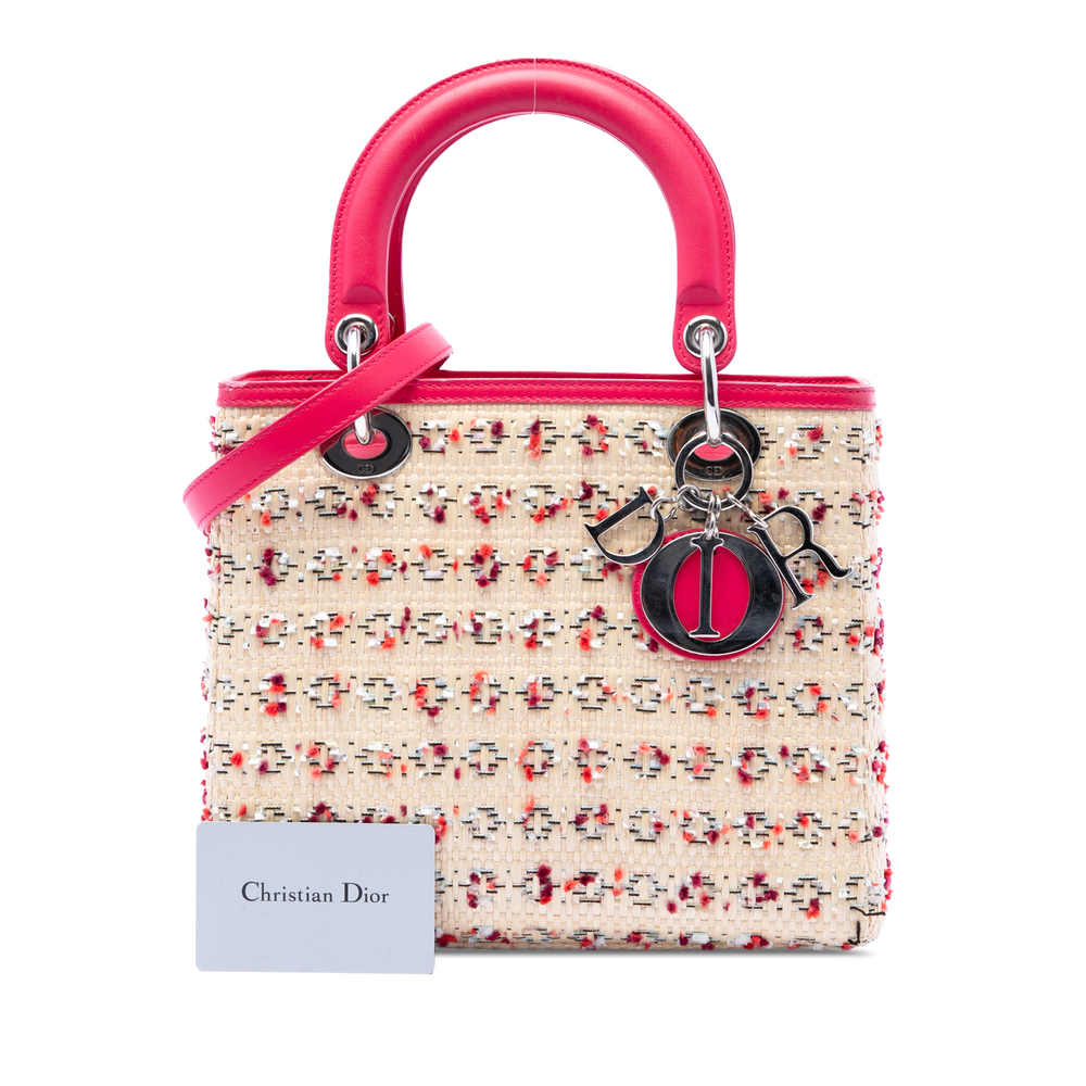 Pre-Loved Dior Medium Woven Raffia Lady Dior - Picture 7 of 7